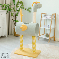 Structure d'escalade pour chat Little Dinosaur avec poteau à gratter en sisal, tube, niche, jouet à suspendre et maisonnette pour chaton