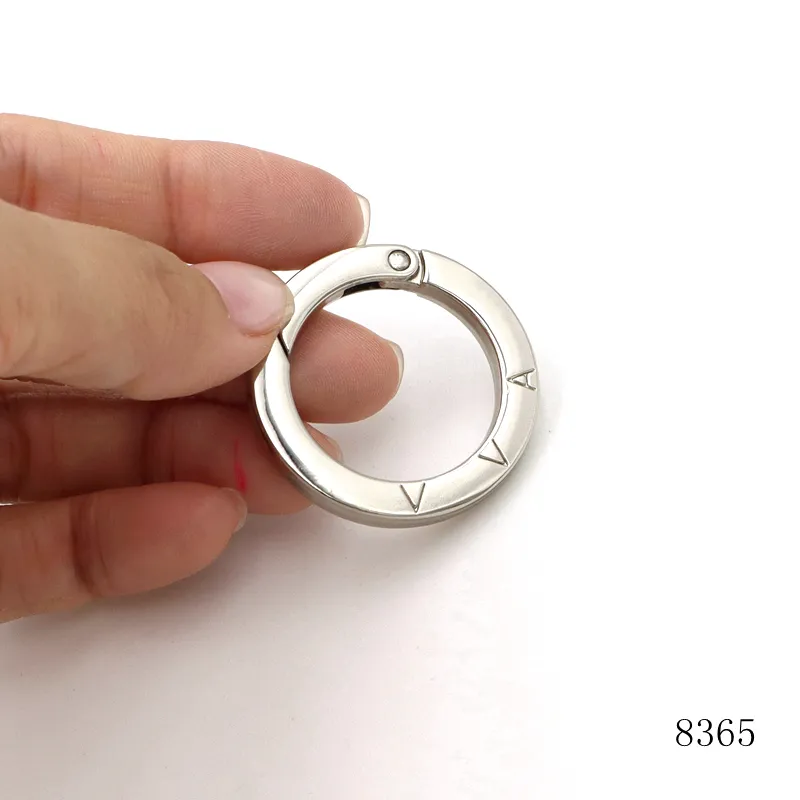 Aksesori tas produsen cincin pegas logam 1 inci pelat perak logam khusus jepit pegas o cincin