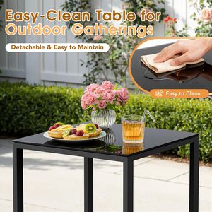 Juego de Muebles de Jardín Greesum de 3 Piezas, Sillas Mecedoras de Patio, Mesa de Centro de Vidrio, para Piscina, Playa, Patio Trasero, Balcón, Porche, Jardín - Product Image 5