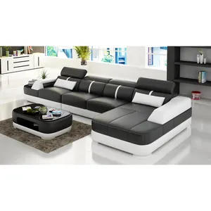 Sofá moderno RTA modular minimalista giapponese muebles Europa cuero genuino sala de estar sofá modular reclinable asiento moderno