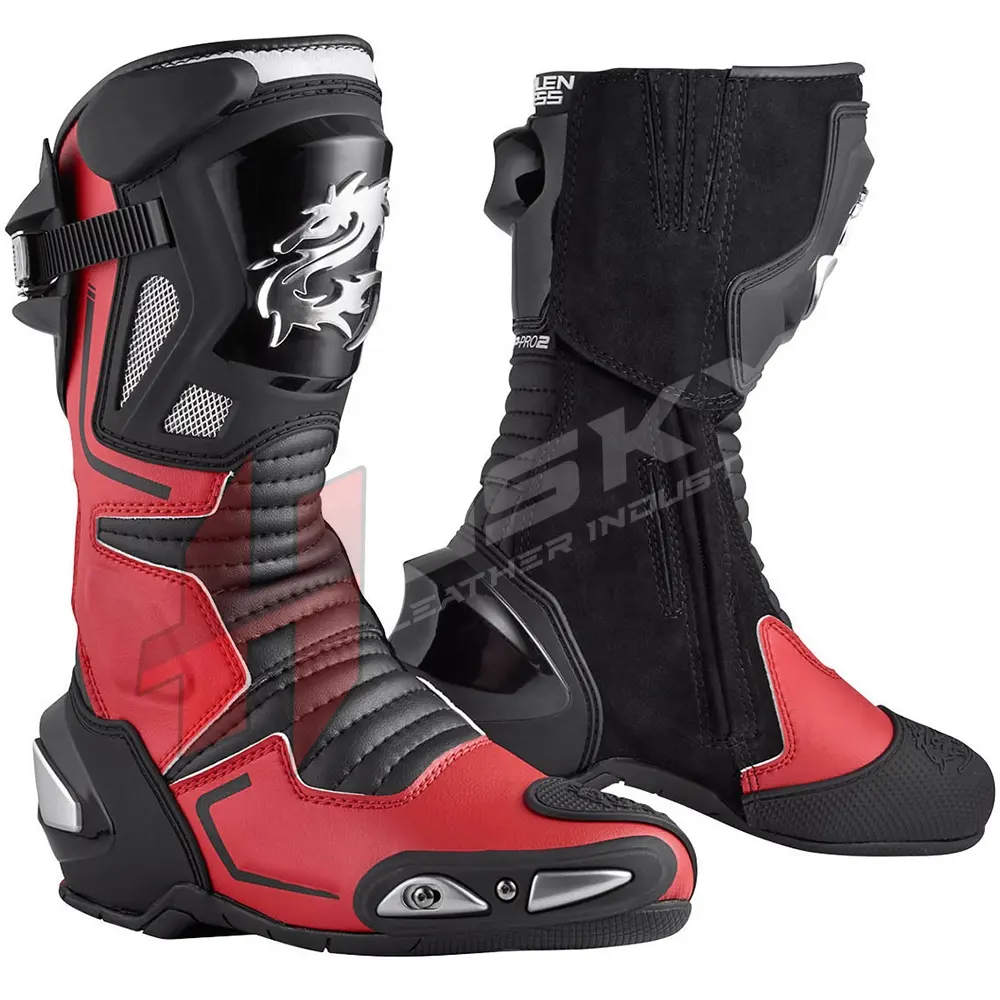 Yeni tasarım otomatik spor motosiklet botları motokros yarış ayakkabıları binici çizmeleri en kaliteli motosiklet giysiler CE onaylı