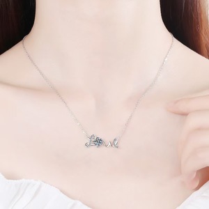 LOVE Letter Alphabet Pendant 18k Real Solid White Gold VVS1 D Clarity Lab Grown Diamond Eternity Luxury Fine Jewelry - Product Image 2