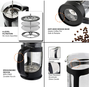 Logo personnalisé fabrique le produit 350/600/800ml café presse française piston à café marque privée de <span class=keywords><strong>voyage</strong></span> presse française - Product Image 4