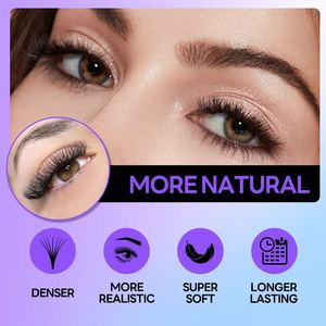 Bán buôn 12mm-20mm dày đầy đủ dải Fluffy wispy tổng hợp tóc lông mi thiết lập cái nhìn tự nhiên tái sử dụng lông mi mở rộng Nhà cung cấp - Product Image 2