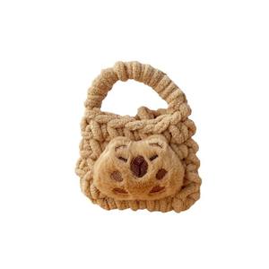 Porte-monnaie en peluche tissée <span class=keywords><strong>de</strong></span> style dessin animé, sac <span class=keywords><strong>de</strong></span> rangement portable pour écouteurs, mignon, unisexe, <span class=keywords><strong>cœur</strong></span>, fait à la main, crochet, rembourrage en coton PP - Product Image 5