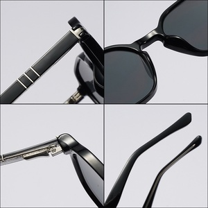 Sunray Faceted Rim Golden Pin Temple Flex Hinge Retro Style Sunglasses For Women And Gentlemen Everyday Casual Wear - Product Image 5