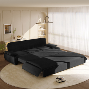 94.5" King Size Pull Out <b>Sofa</b> Bed 3-in-1 Convertible <b>Sleeper</b> <b>Sofa</b> Multi-Functional Modern Corduroy Bed for Hotel & Bedroom Use - Product Image 3