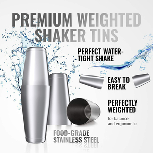 Camol Ensemble de 32 pièces pour shaker Boston, outils de <span class=keywords><strong>bar</strong></span> en acier inoxydable, comprenant doseur, pinces à glace, pilon, passoire, pailles et brosses - Product Image 5