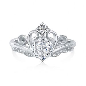 Trendy 925 Vintage argento Sterling 8A zirconi cubici corona di ghiaccio principessa corona <span class=keywords><strong>Tiara</strong></span> CZ Eternity Band per fidanzamento di nozze grande regalo - Product Image 1