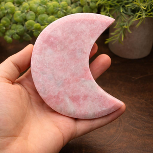 Cristal de Ópalo Rosa en Forma de Luna Creciente, Decoración de Piedra Suave Color Rubor, Cristal para el Chakra del Corazón, Decoración Espiritual para el Hogar y el Altar - Product Image 4