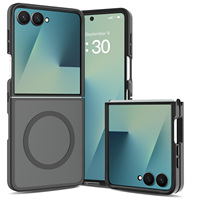 Étui de téléphone Samsung Galaxy Z Flip 7 8 de haute qualité, protecteur, mat, magnétique, antichoc, souple, pivotant, en PC dur et TPU, anti-traces de doigts