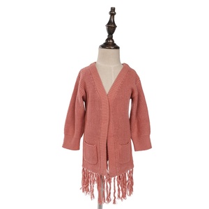 Femmes hiver chaud frange tricoté Long Cardigan décontracté <span class=keywords><strong>maman</strong></span> et moi <span class=keywords><strong>pull</strong></span> pour enfants pour bébé garçons et filles - Product Image 3