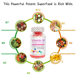 Gomitas de Complejo de Vitamina B para Mujeres y Hombres Adultos, Suplemento de Vitamina B, Gomitas de Complejo de Vitaminas B para Energía y Salud Cerebral - Product Image 2