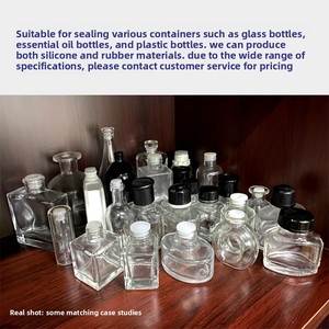 Tapón <span class=keywords><strong>de</strong></span> <span class=keywords><strong>Silicona</strong></span> para Botellas, Tapón Hermético <span class=keywords><strong>de</strong></span> Grado Alimenticio, Tapón <span class=keywords><strong>de</strong></span> Sellado para Aceites Esenciales <span class=keywords><strong>de</strong></span> Aromaterapia, Blanco, Negro, Gris, Personalizable - Product Image 3