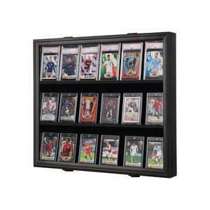 Boîte de présentation murale moderne en bois pour cartes sportives (basketball, football, hockey) avec protection UV – Motif floral - Product Image 1