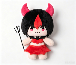Fabricant de jouets en peluche Chibi Devil sur mesure OEM, adorable poupée démonièche en peluche avec collier et ailes de chauve-souris pour promotion - Product Image 2