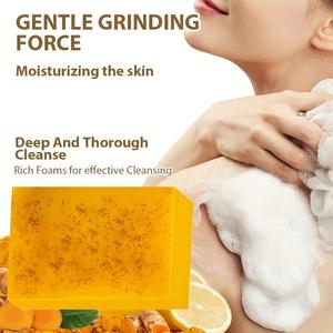 Savon au curcuma nettoyant pour le visage de marque privée avec filet à bulles pour apaiser et hydrater la peau - Product Image 4