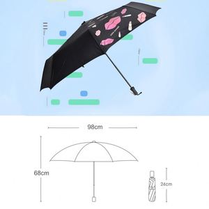 Parapluie publicitaire magique manuel pliable en 3 sections de 21 pouces Yy84 avec logo personnalisé et changement de couleur – Cadeau promotionnel - Product Image 6