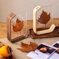 Cadre photo en acrylique transparent double face en forme de L, support créatif de table pour spécimens végétaux et projets DIY faits main