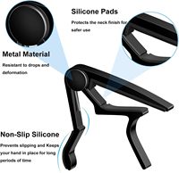 Lot de 5 Capodastres et Médiators Durables en Plastique avec Affichage Numérique pour Guitare Acoustique, Basse, Ukulélé, Violon - Vente en Gros