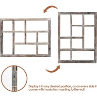 Étagère de rangement multi-fentes en bois rustique Cube affichage 9 compartiments boîte d'ombre étagère murale pour Collection décor de ferme
