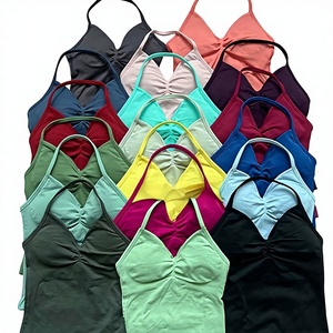 DF Hot <strong>Sale</strong> V-Neck Vest Shorts Set Solid Stretchy Breathable Wrinkle-Resistant Yoga Fitness Sports Suit for Women - Product Image 2