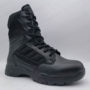 LXG, botas tácticas de entrenamiento de campo traviesa con cremallera curvada, suela de goma dura de agarre fuerte, botas de combate negras/arena HSM025 - Product Image 2