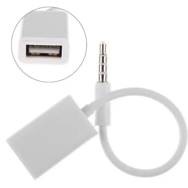 3.5 mm Male AUX Audio Jack Plug To USB 2.0 Female Converter Cable Cord Adapte Car MP3 Player Converter #BL5