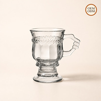 Tasse à café en verre avec anse pour Irish Coffee et Latte, idéale pour café, restaurant, bar, 134 ml et 231 ml