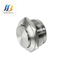 Bouton-poussoir électronique momentané en acier inoxydable à tête ronde haute, entièrement éclairé, 1NO, IP65, 12V/24V, 22mm, pour klaxon de voiture/démarrage