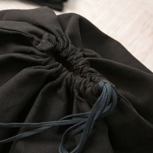 Black Cotton Printed Canvas Drawstring <b>Bag</b> <b>Hat</b> Dust <b>Bag</b> - Product Image 5