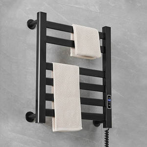 Porte-serviettes chauffant à écran tactile noir direct d'usine sèche-serviettes électrique sèche-serviettes pour salle de bain - Product Image 2