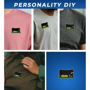 Parche Bordado Termoadhesivo DigitEMB de Vaca y Ternero, Diseño de Animales de Granja, 11 Piezas de Fieltro de 2.85x1.75 Pulgadas para Chaquetas, Sombreros y Mochilas - Product Image 5