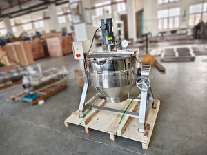 Kích Thước Lớn 100L 200L 500L Thép Không Gỉ Nấu Ăn Thương Mại <span class=keywords><strong>Gas</strong></span> Nồi Đun Nước Ớt Cà Chua Nồi Với Khuấy - Product Image 6