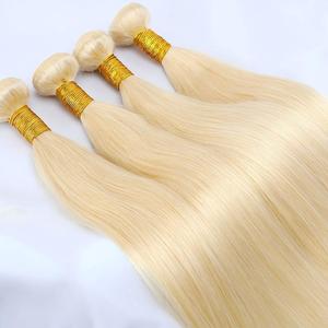 Fasci di capelli umani 11A lisci e setosi, <span class=keywords><strong>colore</strong></span> <span class=keywords><strong>biondo</strong></span> <span class=keywords><strong>chiaro</strong></span> 613, permanentabili, qualità professionale - Product Image 1