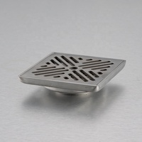 Joyhoo - Drenaje de Ducha de Alta Calidad para Baño, Acero Inoxidable SUS304, Acabado Cepillado, Antiolor, Drenaje de Piso Cuadrado de Latón Natural de 4 Pulgadas (100 mm)