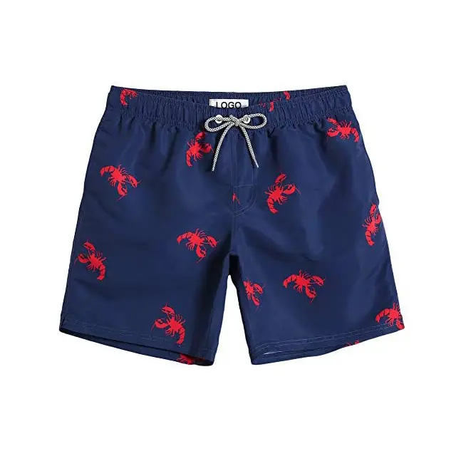 Printing Short Pants Casual Summer Elastic Pockets Mesh Lining Bottoms Men's Shorts Summer Beach