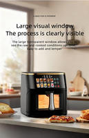 Friteuse à air électrique multifonctionnelle domestique à écran tactile intelligent, grande capacité (8L, 10L, 12L), version visuelle automatique