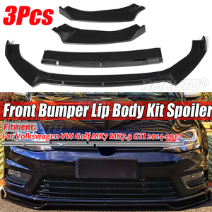 New 3 Pieces <b>Car</b> Front Bumper Splitter Lip <b>Diffuser</b> Spoiler Cover Guard <b>for</b> Volkswagen <b>for</b> VW Golf MK7 MK7.5 GTI R GTD 2014-2019 - Product Image 1