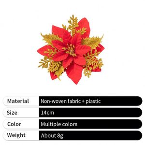 Promotion 2024 : Décoration de Noël, fleurs de Poinsettia, ornements pour la maison, petites fleurs artificielles pour les fêtes - Product Image 2