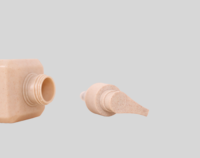 Bouteille de savon liquide carrée écologique et biodégradable en paille de blé de 300 ml avec pompe à lotion et estampage doré