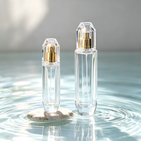 Flacon pulvérisateur en verre transparent de 50 ml, flacon en verre rechargeable pour brume hydratante, atomiseur de parfum vide à col serti de 15 mm