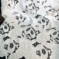 Tissu en dentelle florale tricoté biologique respirant et à séchage rapide 100 % coton pour vêtements, robe hawaïenne, tissu brodé pour garçons