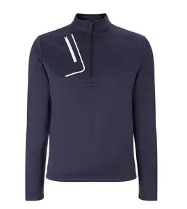 2020 Lichtgewicht Waterdichte Golf Jas Shirts Voor Mannen Blauw Zwart Effen Kleur Polyester Windstrike Golf Jas Met Half Zip