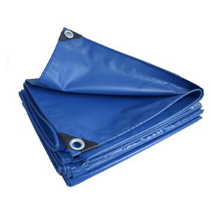 Nhiệm Vụ Nặng Nề Không Thấm Nước Tarp Dễ Dàng Để Mang Theo Vải Bạt Cho Xe Tải Và Ao Không Thấm Nước Màu Xanh Bạt PVC - Product Image 3