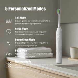 Cepillo de Dientes Sónico de Limpieza Profunda, 40400 Vibraciones por Minuto, Batería de 1200 mAh, 5 Niveles de Intensidad, Cerdas DuPont, Resistente al Agua IPX7, Temporizador de 2 Minutos - Product Image 3