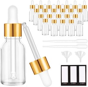 Botella con Gotero Transparente, Botella de Vidrio Ámbar Cuadrada para Gotas para los Ojos, 30 ml, Envase Cosmético para Suero - Product Image 1