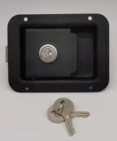 Verrouillage de boîte à outils de camion en fer galvanisé zinc Serrure de porte de conteneur de camion rectangulaire en acier inoxydable noir Loquet de porte de camion