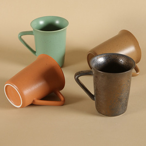 <b>Ceramic</b> Tea Mugs Matte Retro Solid Color Home Use High Style Coffee <b>Cup</b> - Product Image 4