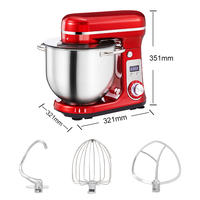 Robot pâtissier électrique avec support incliné, appareil en métal, robuste et puissant, avec tête pivotante, appareil de cuisine pour aliments